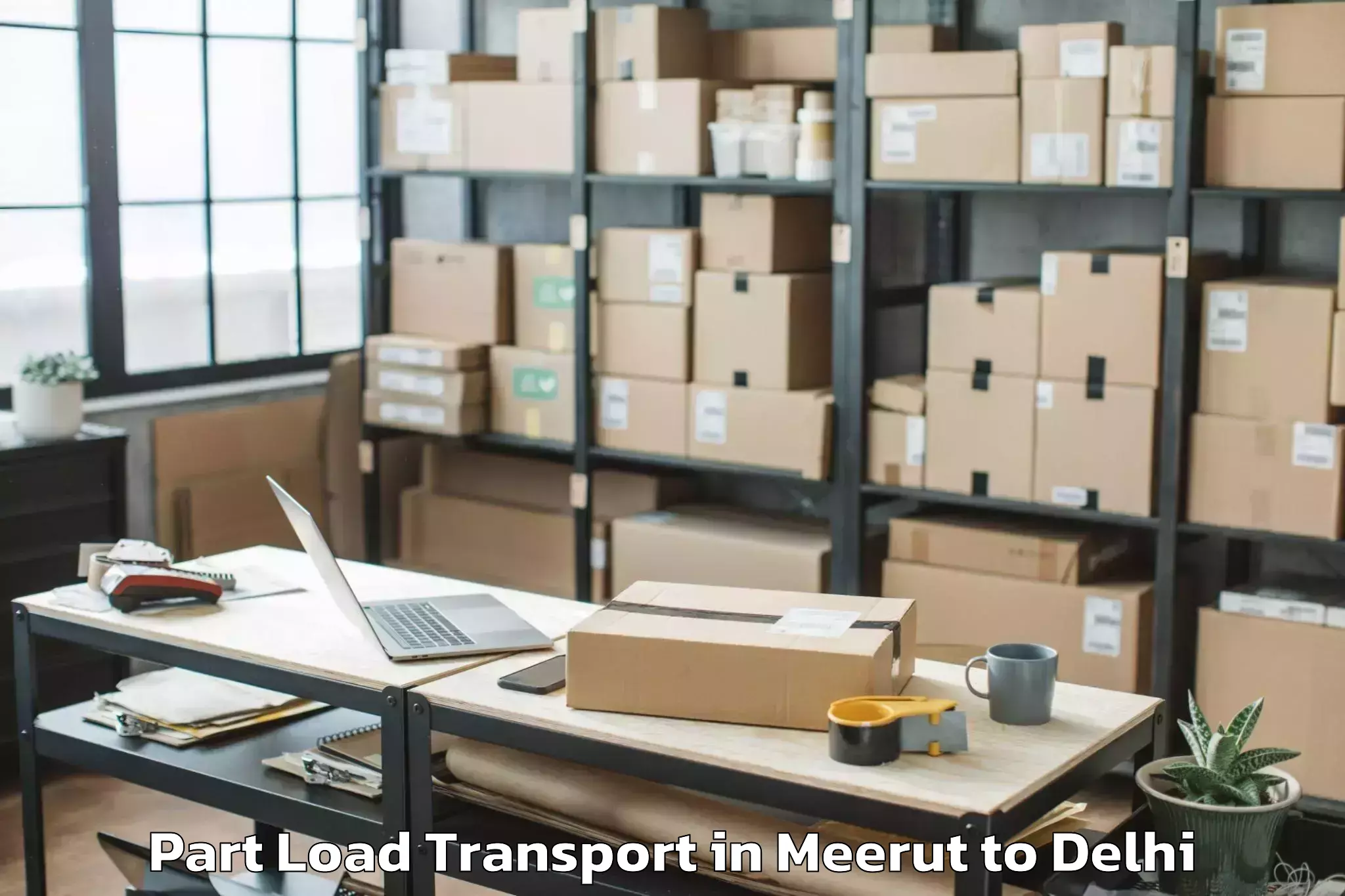 Book Meerut to Parliament Street Part Load Transport Online